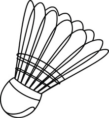Fototapeta premium Single Shuttlecock Outline Drawing for Badminton Design
