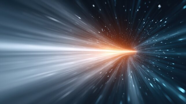 A sci-fi hyperdrive tunnel with high-speed glowing lines rushing toward the viewer