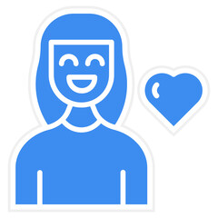 Happy Woman Icon Style