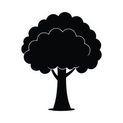 Tree silhouette, cartoon tree silhouette