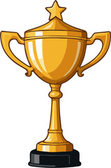 gold cup isolated on white background vector 