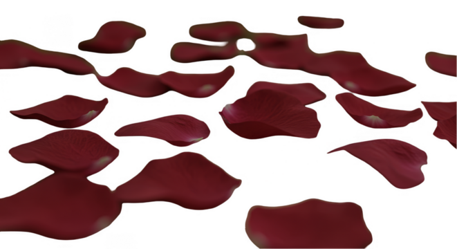 Realistic Falling Red Rose Petals Illustration on a Transparent Background - Powered by Adobe