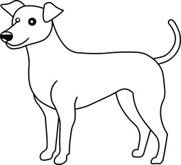 Line Art Dog design white background 