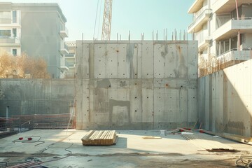 Pixel Perfect Picture of Construction Site with Concret Precast Wall
