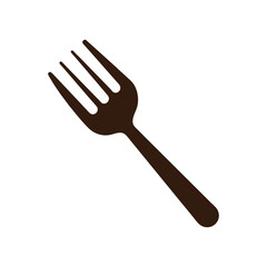 fork silhouette icon isolated on white background