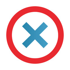 Fototapeta premium x mark icon button on white background