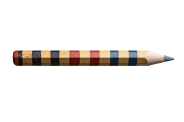 Colorful striped pencil macro shot detail drawing supplies artistic expression graphite tool on transparent background