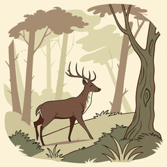 Deer Outline Illustration