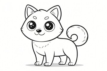 Adorable Cartoon Puppy Dog Cute Canine Pet Illustration Coloring Book Page Kawaii Animal Design