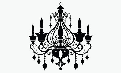Chandelier Silhouette Illustration