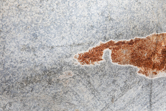 Close up of rusty zinc sheet background surface