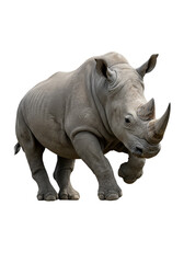 Fototapeta premium Rhino Isolated Powerful Horned Animal Wildlife Safari Cutout