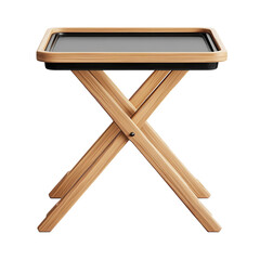 Modern folding tray table embodying minimalist design and functional on transparent background