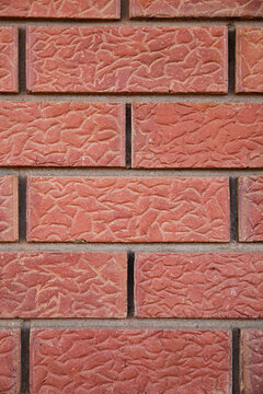 close up of texture pattern red brick wall