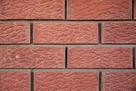 close up of texture pattern red brick wall