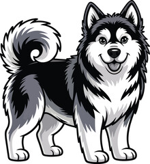 Fototapeta premium Cute Alaskan Malamute Dog Vector
