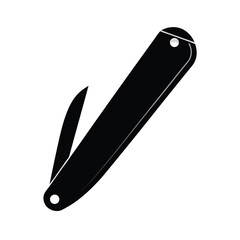 Black Simple Pocket Knife Vector Illustration Design