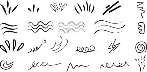 Hand drawn lines and squiggles in artistic sketch brush