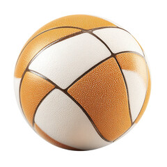 An energetic basketball waiting for a game with striking tan and white on transparent background