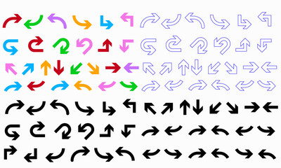 Arrows big black set icons, arrow icon, modern simple arrows, arrow vector collection cursor