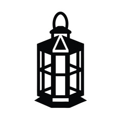 Black and White Lantern Silhouette Illustration