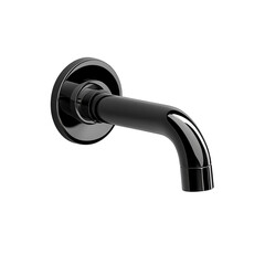 Sleek black faucet poised to deliver refreshing water embodying modern on transparent background