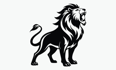 Obraz premium Roaring Lion Silhouette Icon