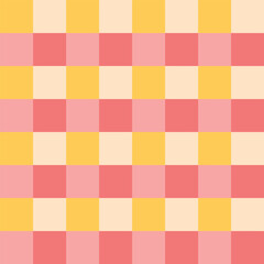 Bright yellow and pink Gingham Seamless Pattern, yellow  and Pink Gingham Checkered Pattern, Cheerful seamless gingham checkered pattern in yellow, pink and soft bluetones. Perfect for summer textiles