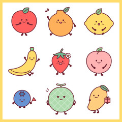 귀여운 과일 캐릭터들