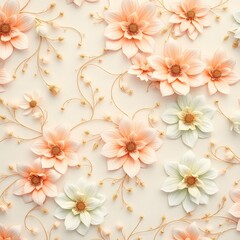 Delicate, whimsical, and intricate, elegant floral pattern background