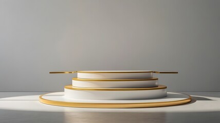Minimalist podium with gold trim