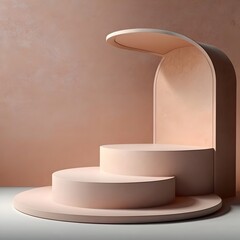3D product podium with soft natural lighting