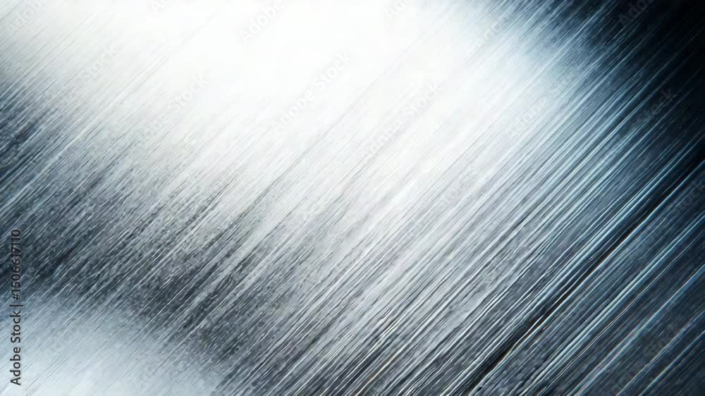 Poster Diagonal streaks of shiny silver and white create an abstract metallic texture.