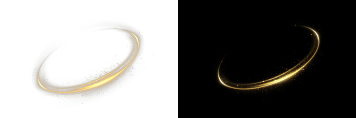 Abstract Golden Spiral Effect – Glowing Swirl Light Motion Isolated on Transparent PNG Cutout, Shiny Decorative Element for Backgrounds, Visual FX, Animation, and Creative Design