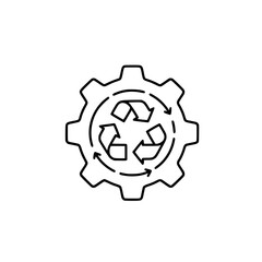Fototapeta premium Sustainable Circular Economy Gear Icon Representing Recycling and Resource Management