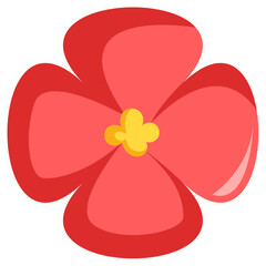 Flat Minimal Poppy Flower 