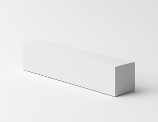 Naklejka premium A long, rectangular, white box sits on a plain white background, showing subtle shadowing