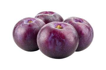 Obraz premium Fresh Purple Plums Still Life Vibrant Fruit Arrangement Healthy Eating Organic Produce Natural on transparent background