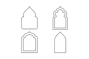 Islamic window shapes continuous one line drawing minimalism design