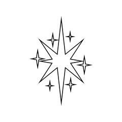 Obraz premium Sparkle vector icon. Shine symbol illustration. star sign or logo.