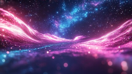 Obraz premium abstract background with stars Luminous neon fractals glowing in the void