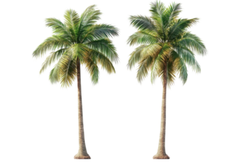 Two isolated palm trees view