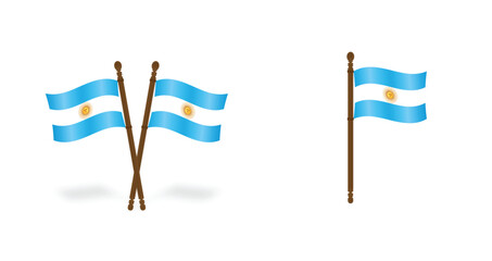 Obraz premium Argentina Flag Icons – Isolated on Transparent Background