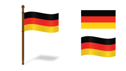 Germany National Flag – Isolated on White Background
