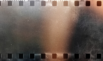 Vintage distressed old photo light leaks, film grain, dust and scratches texture overlay with vignette border. Dirty grunge analog 8k widescreen retro effect background