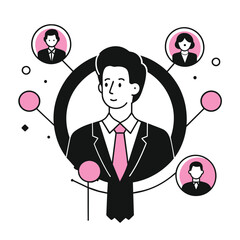 people finder business illustration of a man