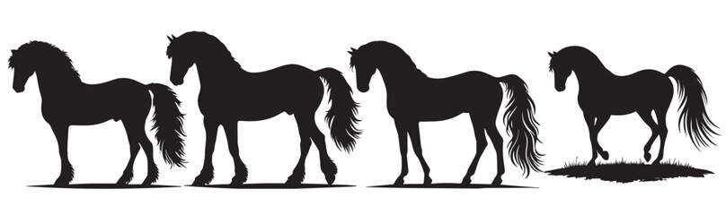 Obraz premium Grazing Horse Silhouettes