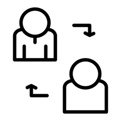 Role Transition Vector Line Icon Design