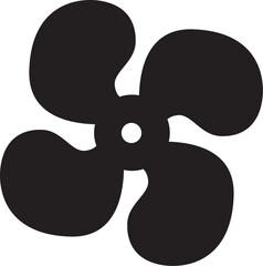 four-bladed propeller icon for ventilation and marine propulsion systems