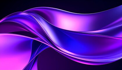 Abstract purple flowing ribbon with dark background.